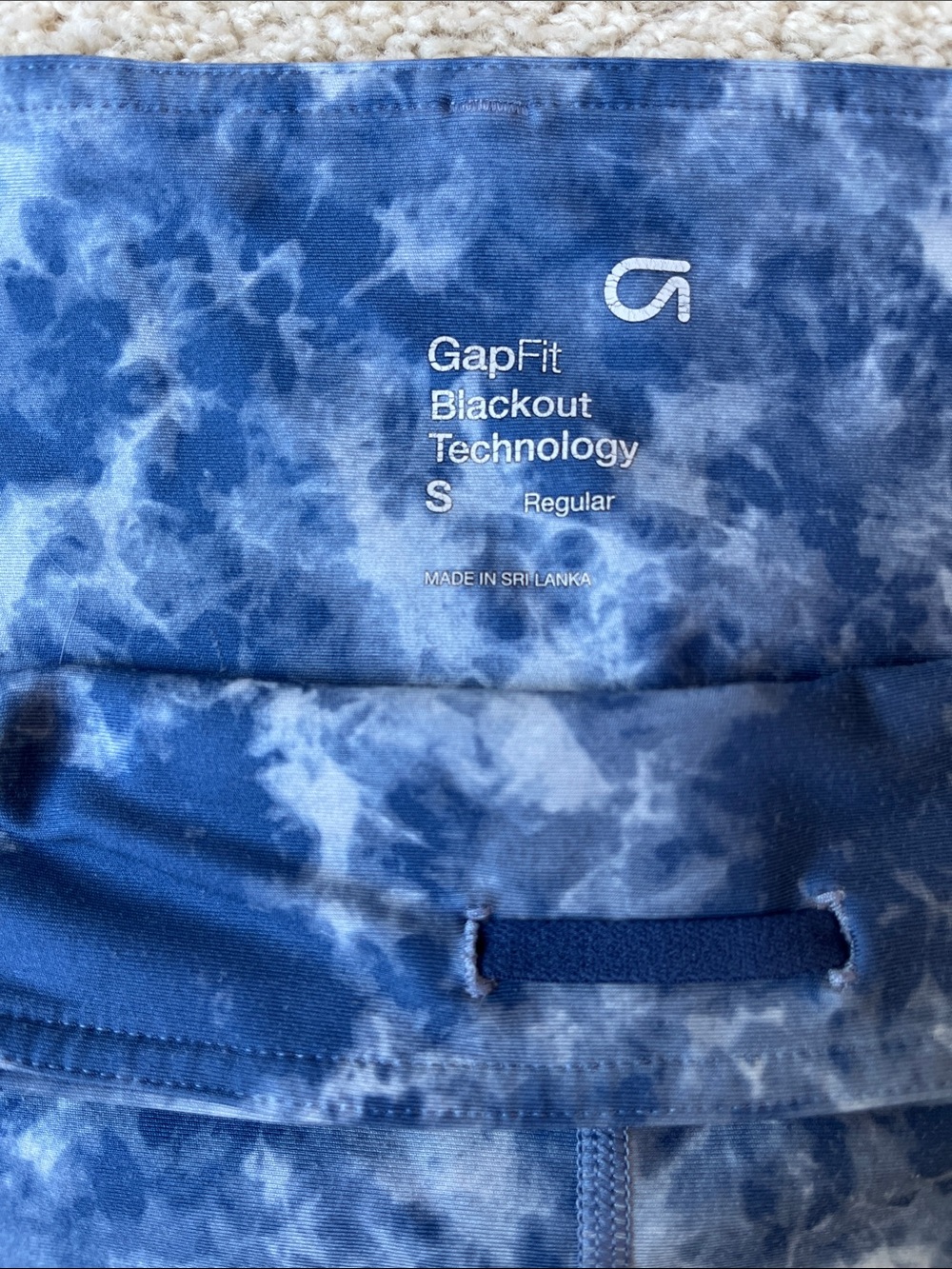 GAP Blue Tie-Dye High-Rise Bike Shorts Size Small - Picture 2 of 6